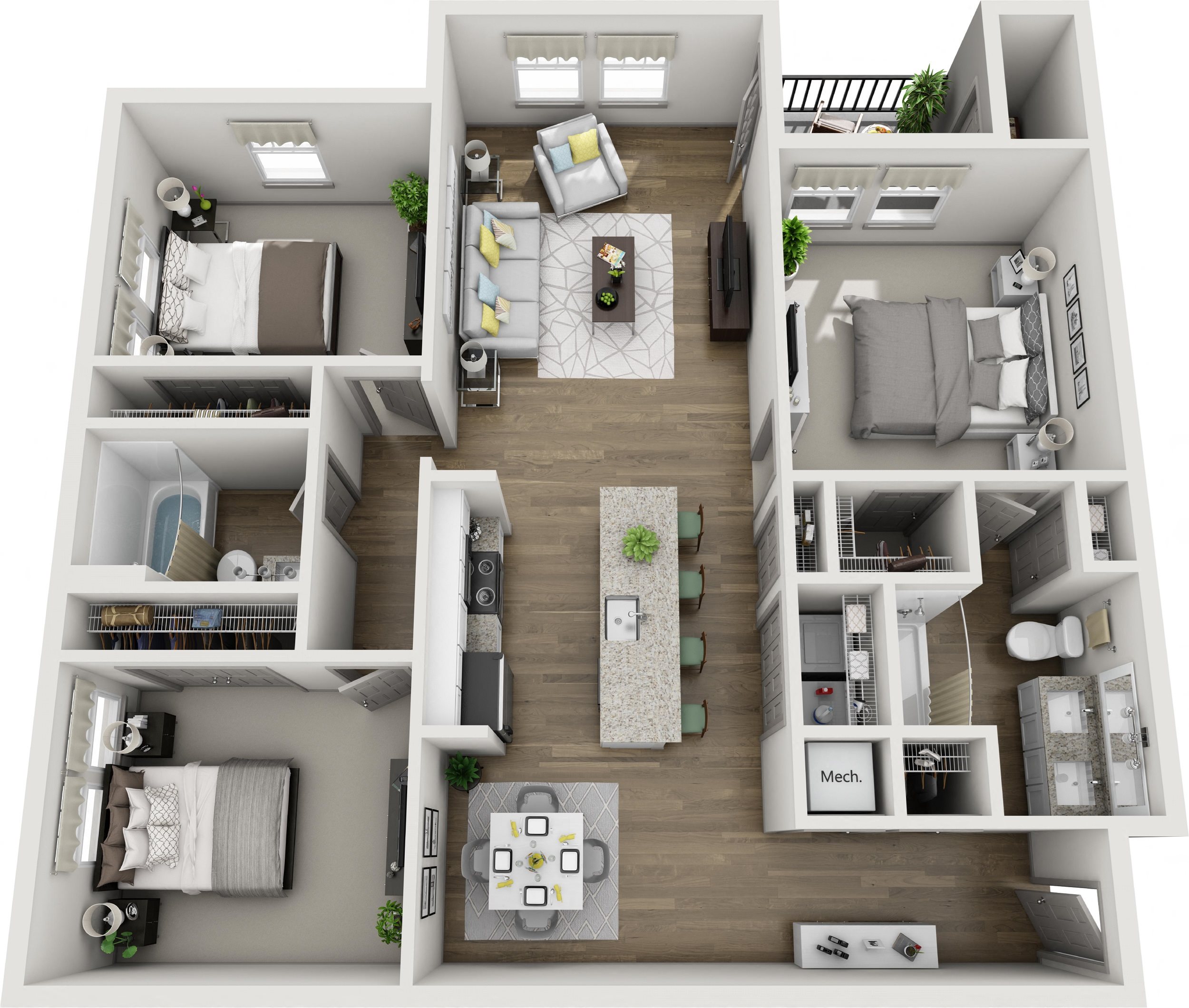 3 Bedroom Floor Plan 3
